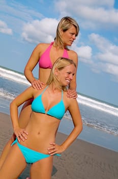 2 models on the beach