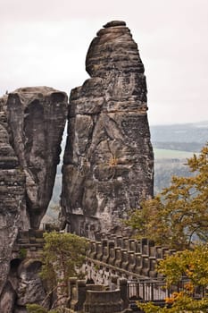 Bastei Bridge in bad weather