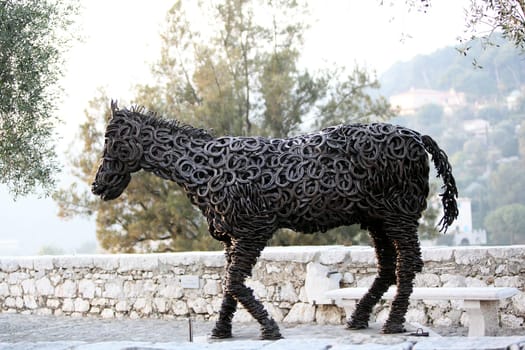 Lucky a horse made of horseshoes