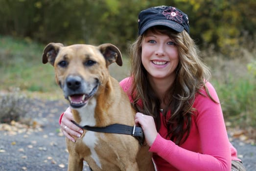 Young woman with dog
