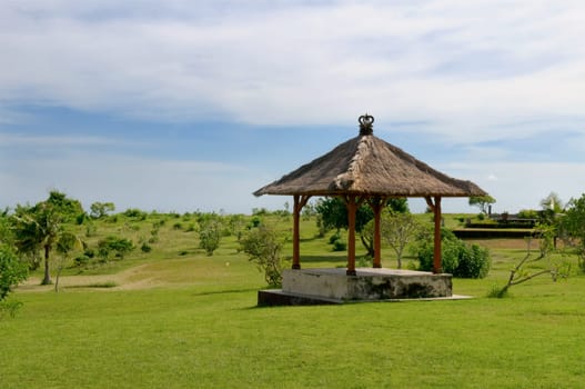 Hut over field