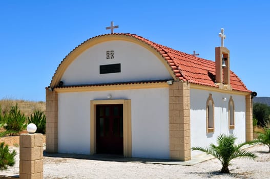 Isolated Greek orthodox chapel.