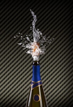 explosion of champagne bottle cork