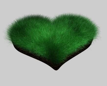 Abstract - Heart - Grass - 3D