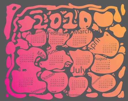 Artistic colorful calendar for 2010
