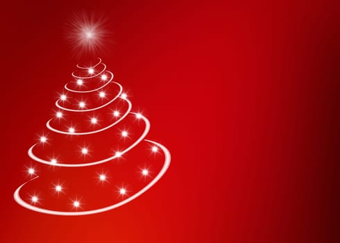 Christmas tree abstract with stars
