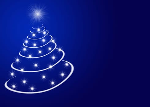 Christmas tree abstract with stars