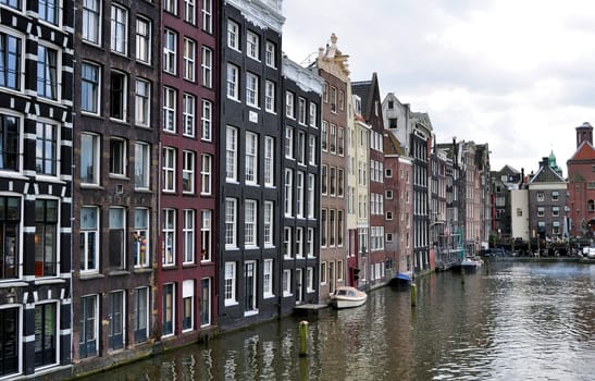 Amsterdam buildings and canal.