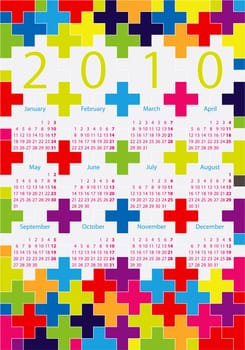 Cross calendar for 2010