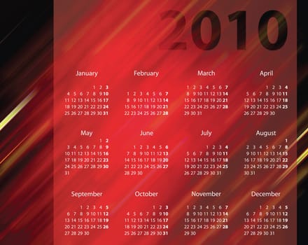Elegant calendar for 2010