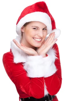 Woman in Santa Claus costume