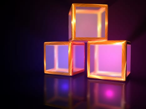 Advertising Lamps - Cube Shape - 3D