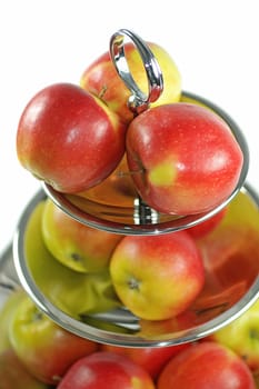 red apples in a cake stand
