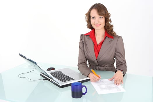 Secretary writing