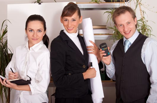 happy business team