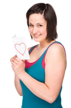 Young woman with a love letter