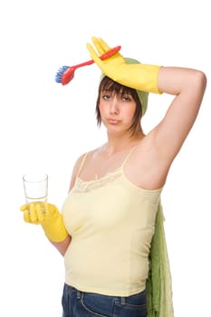 Exhausted housewife