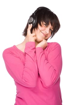 Young woman with a headphone
