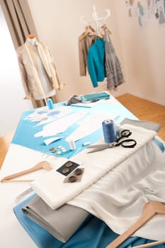 Fashion designer studio with professional equipment