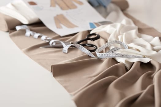 Fashion designer studio with professional equipment