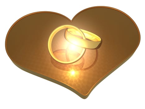 Abstract - Rings - Heart - 3D