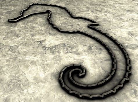 Abstract - Seahorse Hippocampus - 3D