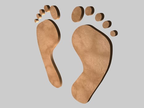 Abstract - Feet with Fur - Isolated - 3D
