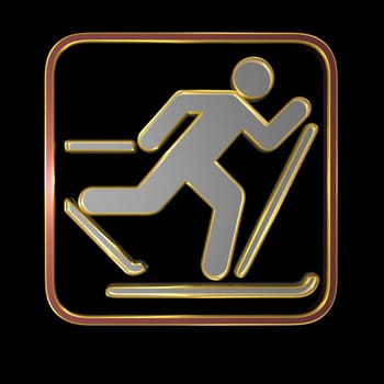 Icon - Cross-country skiing - 3D
