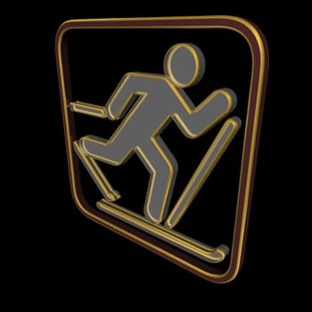 Icon - Cross-country skiing - 3D