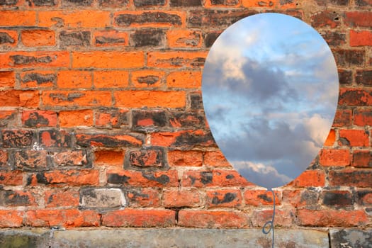 Brick wall balloon symbol image