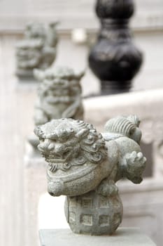 Oriental stone lions