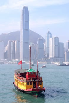 Vintage tour boat in Hong Kong