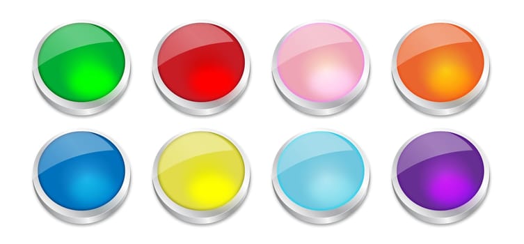 Set of glowing buttons