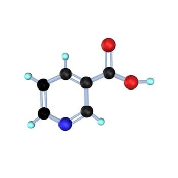 Molecule Vitamin B3 3D