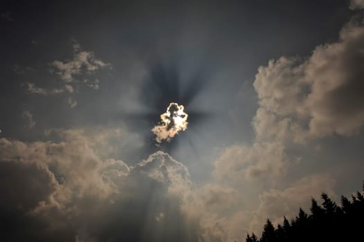 Sun breaks through the clouds