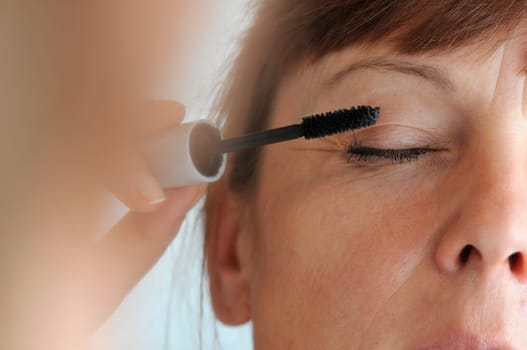 mascara and closed eyes