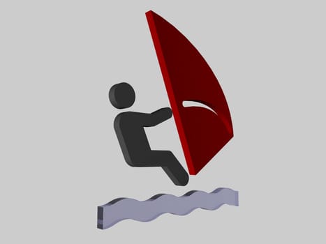 Windsurfer - 3D - isolated