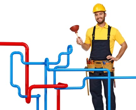 plumber and pipe background