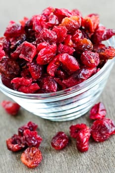 Bowl of dried cranberries