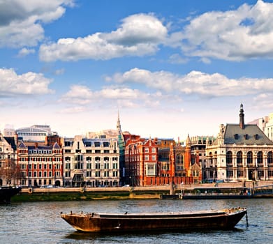 London skyline from Thames river