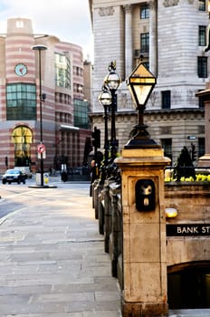 Bank station entrance in London