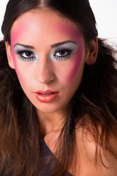 Colored extreme make-up mixed race girly