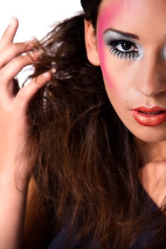 Colored extreme make-up mixed race girly