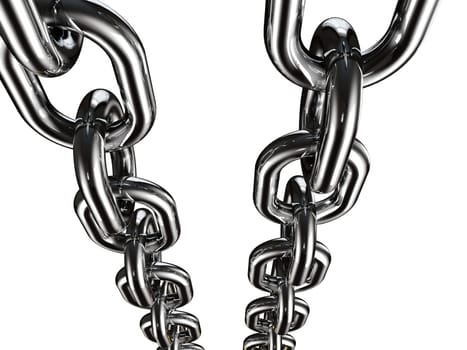 metal chain on black background
