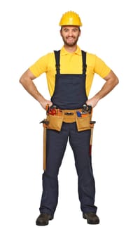 portrait of young standing manual worker