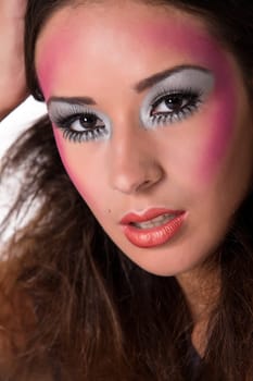 Colored extreme make-up mixed race girly