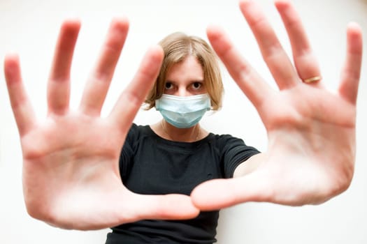 Woman wearing medical mask