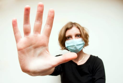 Woman wearing medical mask