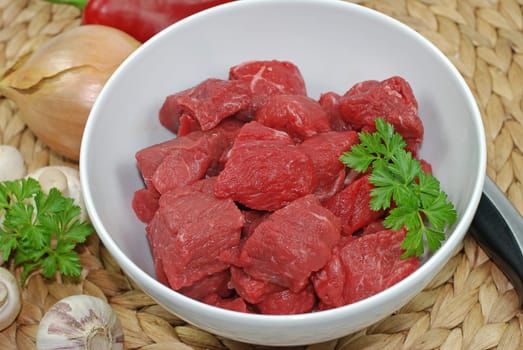 Meat in a bowl