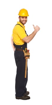 smiling handyman thumb up